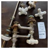 Salvage White Porcelain Clawfoot Tub Cross Faucet Handle Lot