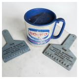 Sohio Insulated Plastic Travel Mug & Hudds Sunoco Ice Scrapers