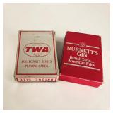 TWA Historic Aircraft  & Burnetts White Satin Gin Collectible Playing Card Lot