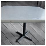 Commercial-Grade White Laminate Square Top Table W:Cast Iron X-Base 