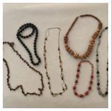 Black Glass Beads, Brown Seed Beads, Red Venetian Glass Artistry-Style Beads