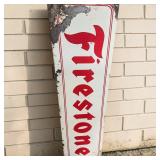 Metal Firestone Advertising Sign (Red & White)