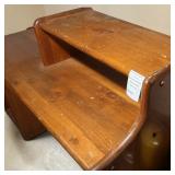 MCM Solid Pine Desk W Step-Top or Hutch-Style Shelf