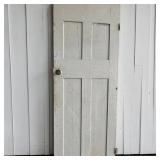 White Traditional-Style Five Vertical Panel Wooden Architectural Salvage Door 