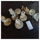 Fostoria Glass Candle Holders, Jeannette Glass Votive Holders