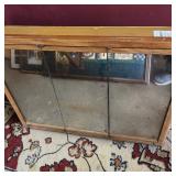 3 Door Wood-Framed Mirrored Wall Cabinet Bathroom Medicine Cabinet