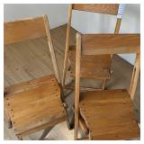 MCM Wood Slat Folding Chair Lot of 3