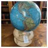 George F. Cram Company MCM World Globe On Metal Stand