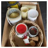 Ceramic Oil Warmer Wax Melt Burners, Candles, Wicker Basket