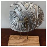 Don Drumm Northwest Coast Indigenous Style Metal Fish Desk Clock NE 958-996