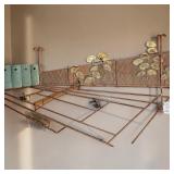 Curtis Jere Copper Wire Mesh Net Brass Tennis Court Wall Sculpture