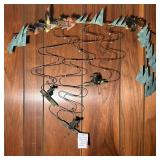 Signed 1980s Curtis JereÌ Alpine Downhill Snow Skier Mixed Metal Wall Sculpture