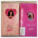 1995 Hallmark SE Sweet Valentine Barbie & 1993 Gibson Girl Barbie (Orig Boxes)