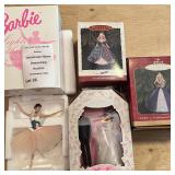 1999 2000 Barbie Christmas Ornament Lot - Lighter Than Air Porcelain Ballerina 