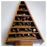 Hallmark Shadow Box Memory Wooden Triangular Tree Mini Ornament Display Case 