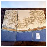 Don Drumm Lane Studios Ceramic Glazed Tile Triptych Natural Landscape Wall Art