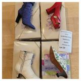 The Ingenue White Leather Boot (Item #25027), Blue Mid-Calf Boot & More