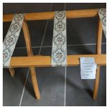 Scheibe Wood Folding Luggage Rack W Floral Tapestry Straps