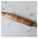 Reddish Brown Hardwood Rolling Pin W Turned Handles