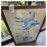 Painted Ponies Watercolor Art Print By Carol Grigg & Gold Gilded Picture Frame