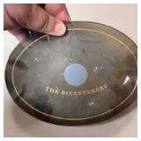1976 Smoke Grey Glass U.S. Bicentennial Commemorative Tray & Clear Glass Jars