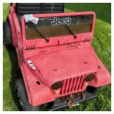 Faded Pink Vintage Power Wheels Jeep Wrangler Ride-On Toy 