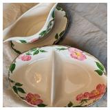 Franciscan Desert Rose Dinnerware - Divided Oval Serving Dish & Gravy Boat