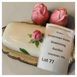 Franciscan Desert Rose Dinnerware Covered Butter Dish & Salt Pepper Shaker Set