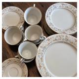 Noritake Delevan Pattern #2580 China - Dinner Plates, Bread Plates, Tea Cups