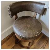 Hillsdale Furniture Lawton Wood Counter Stool W Faux Leather Nailhead Upholstery