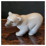 Lladro? White Porcelain Attentive Polar Bear Figurine Sculpture #1207 
