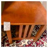Mission-Style Wooden End Table W Vertical Slat Sides 