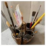 MCM Multi-Chamber Pottery Vase As Artist Brush Holder 
