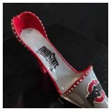 Ohio State Buckeyes high heel shoe wine bottle holder