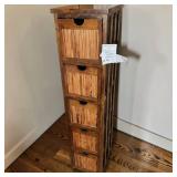5 Stack Wooden Drawer Storage Lingerie Chest W Open Cut Out Pulls
