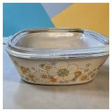 1960s CorningWare Floral Bouquet Pattern Casserole Dish W Lid