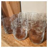 Crystal Champagne Coupe, Sherbet & Lowball Style Glasses W Etched Wheat Design