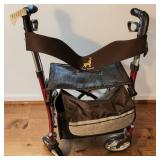 Deer Planet Upright Rollator Walker W Mesh Seat, Under-Seat Storage Bag