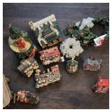 Holiday Decor - Christmas Village Toy Shop, Santa Lines Train Set, Wooden Sled