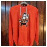 Mens 2XL Antigua Cleveland Browns Brownie the Elf Orange Hoodie W:Drawstrings