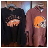 NFL Reebok Cleveland Browns Hoodie (XL) & Port & Co Pull-Over Sweatshirt (2XL)