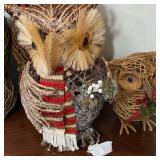 RJ Legend Rattan Lighted Christmas Owl Set of 2