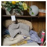 Shelf Cleanout - Chenille Bath Rug Area Rug, Quilts & Bedding, Milk Glass Globe 
