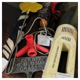 Singer Cordless Vac, Keep Off the Bloomin Grass Garden Sign, Umbrellas & More