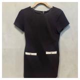 Tommy Hilfiger Contrast-Trim Scuba Crepe Shift Dress (Size 6)