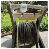 Upright Plastic Garden Hose Reel Cart W Black Hose 