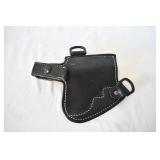 Black Leather Holster with Stitching