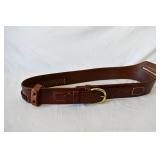 Brown Leather Cartridge Belt with Brass Buckle