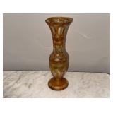 Bohoemian Amber to Clear Vase Bohoemian Amber to Clear Vase