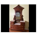 Walnut and Marble Dresser Walnut and Marble Dresser